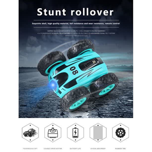 ماشین کنترلی چرخشی 360 درجه آبی Car 360 Degree Flip Remote Control Cars مقیاس 1:32_اسباب بازی